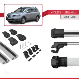 Mitsubishi Outlander 2003-2008 Arası ile uyumlu ACE-1 Ara Atkı Tavan Barı GRİ thumb 5