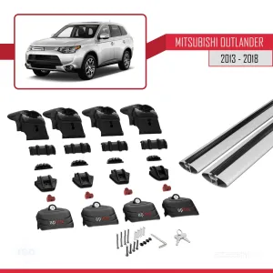 Mitsubishi Outlander (MK3) 2013-2018 Arası ile uyumlu ACE-2 Ara Atkı Tavan Barı GRİ thumb 5