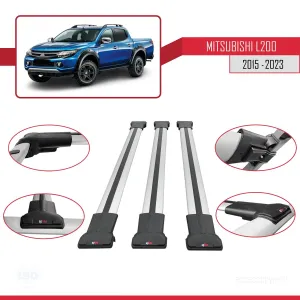 Mitsubishi L200 2015-2023 Arası ile Uyumlu FLY Model Ara Atkı Tavan Barı GRİ 3 ADET BAR thumb 5
