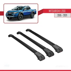 Mitsubishi L200 2015-2023 Arası ile uyumlu ACE-1 Ara Atkı Tavan Barı SİYAH 3 ADET BAR thumb 3