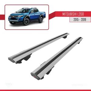 Mitsubishi L200 2015-2019 Arası ile uyumlu HOOK Model Anahtar Kilitli Ara Atkı Tavan Barı GRİ thumb 4