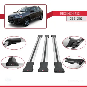 Mitsubishi ASX 2010-2023 Arası ile Uyumlu FLY Model Ara Atkı Tavan Barı GRİ 3 ADET BAR thumb 5