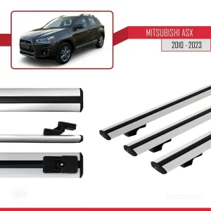 Mitsubishi ASX 2010-2023 Arası ile uyumlu Basic Model Ara Atkı Tavan Barı GRİ 3 ADET thumb 3