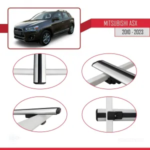 Mitsubishi ASX 2010-2023 Arası ile uyumlu Basic Model Ara Atkı Tavan Barı GRİ 3 ADET thumb 4