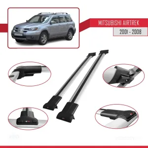 Mitsubishi Airtrek 2001-2008 Arası ile uyumlu FLY Model Ara Atkı Tavan Barı GRİ thumb 5