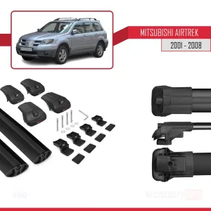 Mitsubishi Airtrek 2001-2008 Arası ile uyumlu ACE-1 Ara Atkı Tavan Barı SİYAH thumb 5