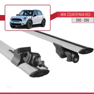 Mini Countryman R60 2010-2016 Arası ile uyumlu HOOK Model Anahtar Kilitli Ara Atkı Tavan Barı GRİ thumb 5