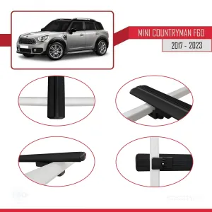 Mini Countryman (F60) 2017-2023 Arası ile uyumlu Basic Model Ara Atkı Tavan Barı SİYAH 3 ADET thumb 4
