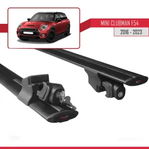 Mini Clubman 2016-2023 Arası ile uyumlu HOOK Model Anahtar Kilitli Ara Atkı Tavan Barı SİYAH thumb 5