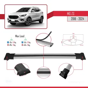 MG ZS 2018 ve Sonrası ile Uyumlu FLY Model Ara Atkı Tavan Barı GRİ thumb 4