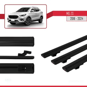 MG ZS 2018 ve Sonrası ile Uyumlu Basic Model Ara Atkı Tavan Barı SİYAH 3 ADET thumb 5