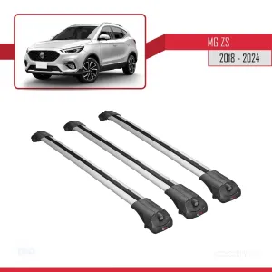 MG ZS 2018 ve Sonrası ile Uyumlu ACE-1 Ara Atkı Tavan Barı GRİ 3 ADET BAR thumb 3
