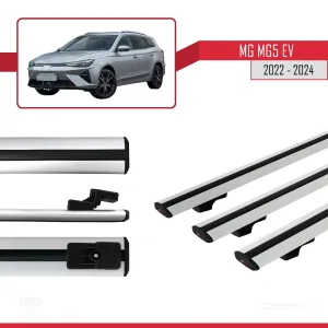 MG MG5 EV 2022 ve sonrası ile uyumlu Basic Model Ara Atkı Tavan Barı GRİ 3 ADET thumb 4