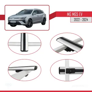 MG MG5 EV 2022 ve sonrası ile uyumlu Basic Model Ara Atkı Tavan Barı GRİ 3 ADET thumb 5