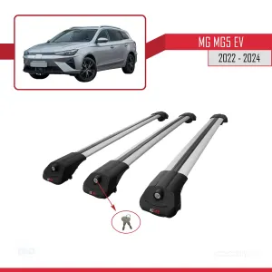 MG MG5 EV 2022 ve sonrası ile uyumlu ACE-1 Ara Atkı Tavan Barı GRİ 3 ADET thumb 4