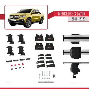 Mercedes X (470) 2018-2020 Arası ile uyumlu ACE-4 Ara Atkı Tavan Barı GRİ thumb 4