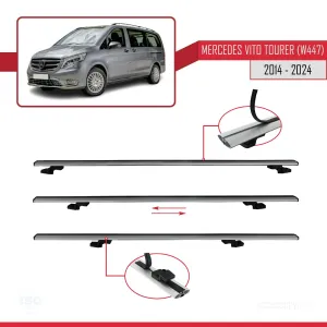 Mercedes Vito Tourer (W447) 2014 ve Sonrası ile uyumlu Basic Model Ara Atkı Tavan Barı GRİ 3 ADET thumb 5