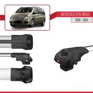 Mercedes Vito (W639) 2010-2014 Arası ile uyumlu ACE-1 Ara Atkı Tavan Barı GRİ 4 ADET BAR thumb 4