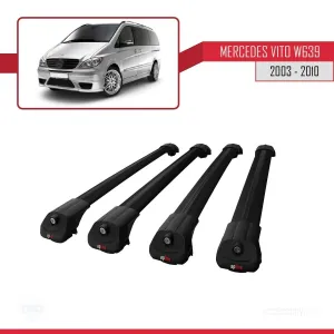 Mercedes Vito (W639) 2003-2010 Arası ile uyumlu ACE-1 Ara Atkı Tavan Barı SİYAH 4 ADET BAR thumb 4