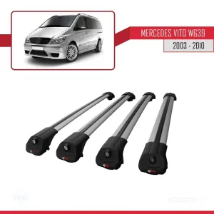 Mercedes Vito (W639) 2003-2010 Arası ile uyumlu ACE-1 Ara Atkı Tavan Barı GRİ 4 ADET BAR thumb 4