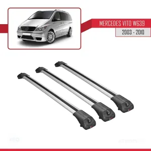Mercedes Vito (W639) 2003-2010 Arası ile uyumlu ACE-1 Ara Atkı Tavan Barı GRİ 3 ADET BAR thumb 3