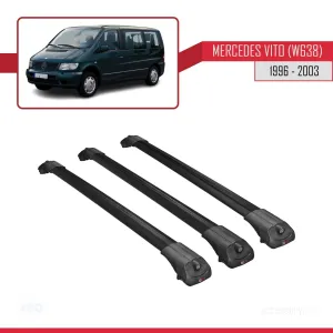 Mercedes Vito (W638) 1996-2003 Arası ile uyumlu ACE-1 Ara Atkı Tavan Barı SİYAH 3 ADET BAR thumb 3