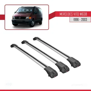 Mercedes Vito (W638) 1996-2003 Arası ile uyumlu ACE-1 Ara Atkı Tavan Barı GRİ 3 ADET BAR thumb 3