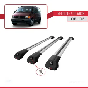 Mercedes Vito (W638) 1996-2003 Arası ile uyumlu ACE-1 Ara Atkı Tavan Barı GRİ 3 ADET BAR thumb 4