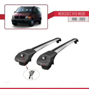 Mercedes Vito (W638) 1996-2003 Arası ile uyumlu ACE-1 Ara Atkı Tavan Barı GRİ thumb 4
