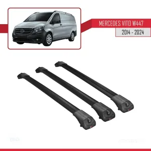 Mercedes Vito (W447) 2014 ve Sonrası ile uyumlu ACE-1 Ara Atkı Tavan Barı SİYAH 3 ADET BAR thumb 3