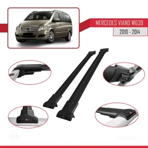 Mercedes Viano 2010-2014 Arası ile uyumlu FLY Model Ara Atkı Tavan Barı SİYAH thumb 5