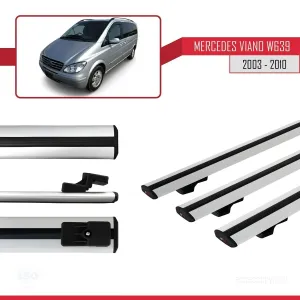 Mercedes Viano 2003-2010 Arası ile uyumlu Basic Model Ara Atkı Tavan Barı GRİ 3 ADET thumb 3