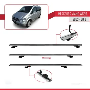 Mercedes Viano 2003-2010 Arası ile uyumlu Basic Model Ara Atkı Tavan Barı GRİ 3 ADET thumb 5