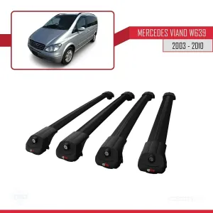 Mercedes Viano 2003-2010 Arası ile uyumlu ACE-1 Ara Atkı Tavan Barı SİYAH 4 ADET BAR thumb 4