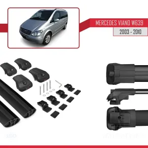 Mercedes Viano 2003-2010 Arası ile uyumlu ACE-1 Ara Atkı Tavan Barı SİYAH thumb 5