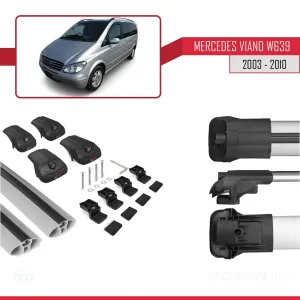 Mercedes Viano 2003-2010 Arası ile uyumlu ACE-1 Ara Atkı Tavan Barı GRİ thumb 5