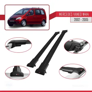 Mercedes Vaneo (W414) 2002-2005 Arası ile uyumlu FLY Model Ara Atkı Tavan Barı SİYAH thumb 5