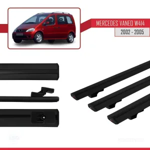 Mercedes Vaneo (W414) 2002-2005 Arası ile uyumlu Basic Model Ara Atkı Tavan Barı SİYAH 3 ADET thumb 3
