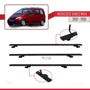 Mercedes Vaneo (W414) 2002-2005 Arası ile uyumlu Basic Model Ara Atkı Tavan Barı SİYAH 3 ADET thumb 5