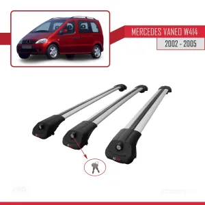 Mercedes Vaneo (W414) 2002-2005 Arası ile uyumlu ACE-1 Ara Atkı Tavan Barı GRİ 3 ADET BAR thumb 4