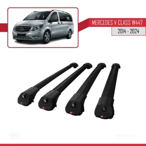 Mercedes V Class W447 2014 ve Sonrası ile uyumlu ACE-1 Ara Atkı Tavan Barı SİYAH 4 ADET BAR thumb 4