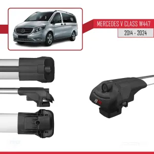 Mercedes V Class W447 2014 ve Sonrası ile uyumlu ACE-1 Ara Atkı Tavan Barı GRİ 4 ADET BAR thumb 5