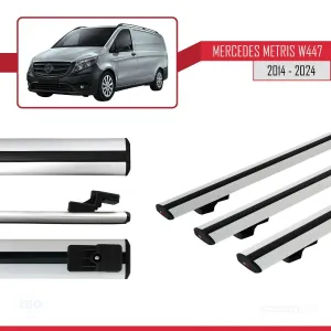 Mercedes Metris (W447) 2014 ve Sonrası ile uyumlu Basic Model Ara Atkı Tavan Barı GRİ 3 ADET thumb 5