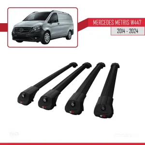 Mercedes Metris (W447) 2014 ve Sonrası ile uyumlu ACE-1 Ara Atkı Tavan Barı SİYAH 4 ADET BAR thumb 4