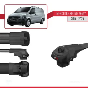 Mercedes Metris (W447) 2014 ve Sonrası ile uyumlu ACE-1 Ara Atkı Tavan Barı SİYAH 4 ADET BAR thumb 5