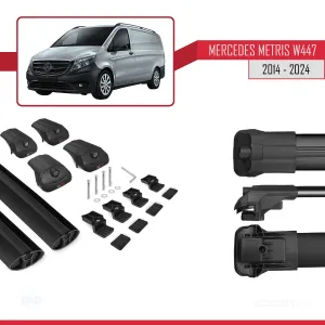 Mercedes Metris (W447) 2014 ve Sonrası ile uyumlu ACE-1 Ara Atkı Tavan Barı SİYAH thumb 5