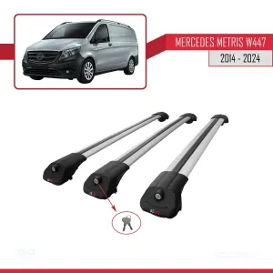 Mercedes Metris (W447) 2014 ve Sonrası ile uyumlu ACE-1 Ara Atkı Tavan Barı GRİ 3 ADET BAR thumb 4
