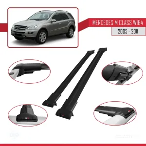 Mercedes M Class (W164) 2005-2011 Arası ile uyumlu FLY Model Ara Atkı Tavan Barı SİYAH thumb 5