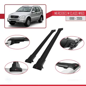 Mercedes M Class (W163) 1998-2005 Arası ile uyumlu FLY Model Ara Atkı Tavan Barı SİYAH thumb 5