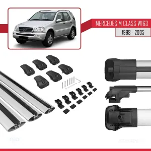 Mercedes M Class (W163) 1998-2005 Arası ile uyumlu ACE-1 Ara Atkı Tavan Barı GRİ 3 ADET BAR thumb 5